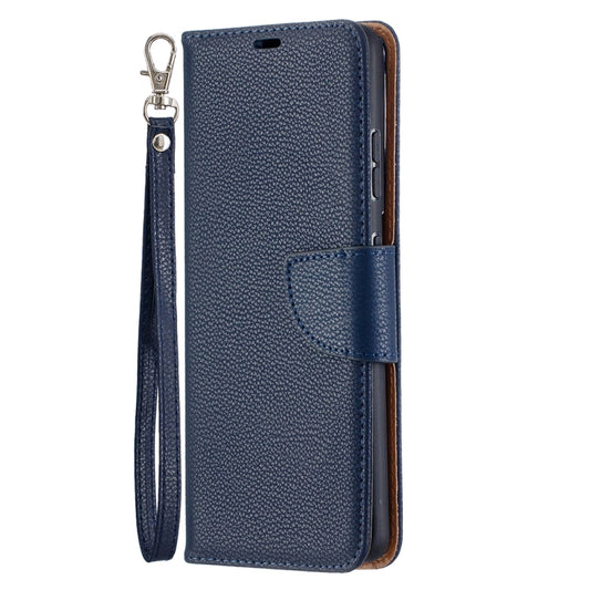 For Samsung Galaxy S21 Ultra 5G Litchi Texture Pure Color Horizontal Flip Leather Case with Holder & Card Slots & Wallet & Lanyard(Dark Blue) by buy2fix