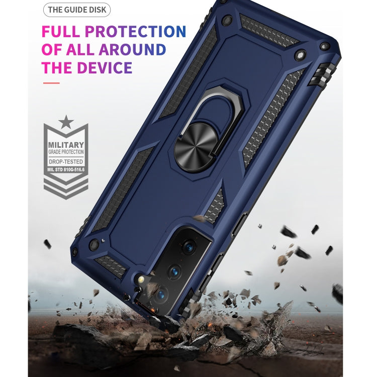 For Samsung Galaxy S21 5G Shockproof TPU + PC Protective Case with 360 Degree Rotating Holder(Blue) - Galaxy S21 5G Cases by buy2fix | Online Shopping UK | buy2fix