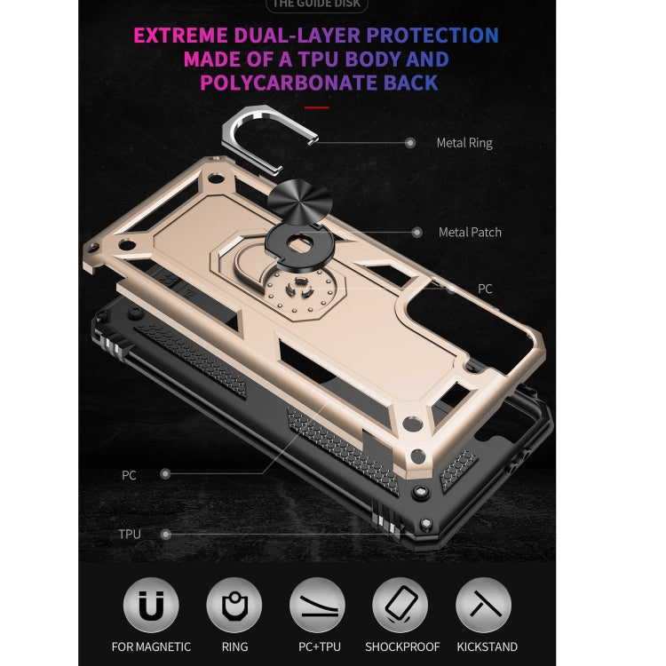 For Samsung Galaxy S21 5G Shockproof TPU + PC Protective Case with 360 Degree Rotating Holder(Gold) - Galaxy S21 5G Cases by buy2fix | Online Shopping UK | buy2fix