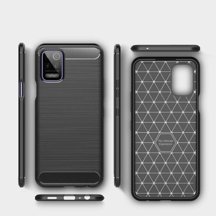 For LG K52 Brushed Texture Carbon Fiber TPU Case(Black) - LG Cases by buy2fix | Online Shopping UK | buy2fix