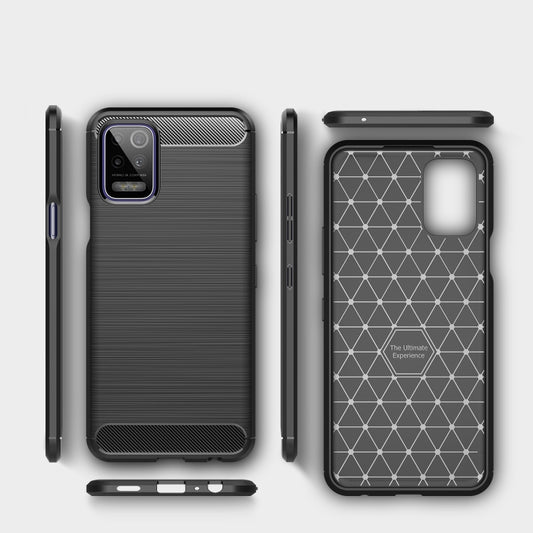 For LG K52 Brushed Texture Carbon Fiber TPU Case(Black) - LG Cases by buy2fix | Online Shopping UK | buy2fix