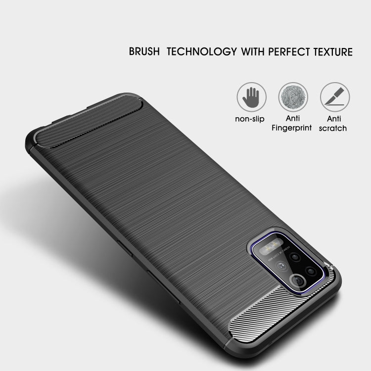 For LG K52 Brushed Texture Carbon Fiber TPU Case(Black) - LG Cases by buy2fix | Online Shopping UK | buy2fix