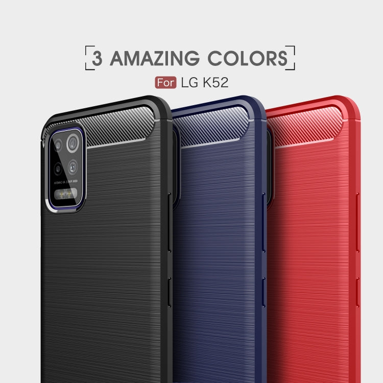 For LG K52 Brushed Texture Carbon Fiber TPU Case(Black) - LG Cases by buy2fix | Online Shopping UK | buy2fix