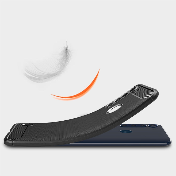 For Motorola One Fusion Brushed Texture Carbon Fiber TPU Case(Black) by buy2fix