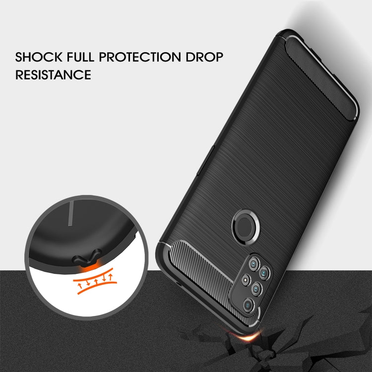 For OnePlus Nord N10 5G Brushed Texture Carbon Fiber TPU Case(Black) - OnePlus Cases by buy2fix | Online Shopping UK | buy2fix