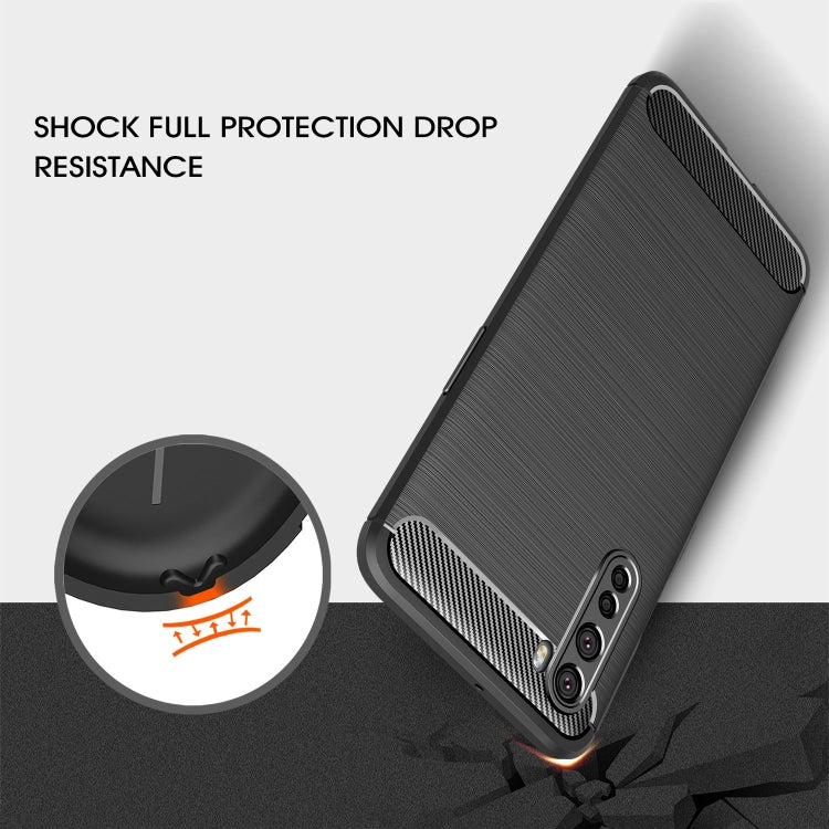 For OnePlus Nord Brushed Texture Carbon Fiber TPU Case(Black) - OnePlus Cases by buy2fix | Online Shopping UK | buy2fix