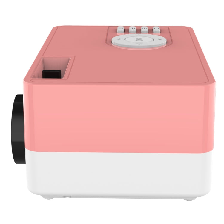 J15 1920 x 1080P HD Household Mini LED Projector with Tripod Mount Support AV / HDMI x 1 / USB x1 / TF x 1, Plug Type:US Plug(Pink White) - Mini Projector by buy2fix | Online Shopping UK | buy2fix