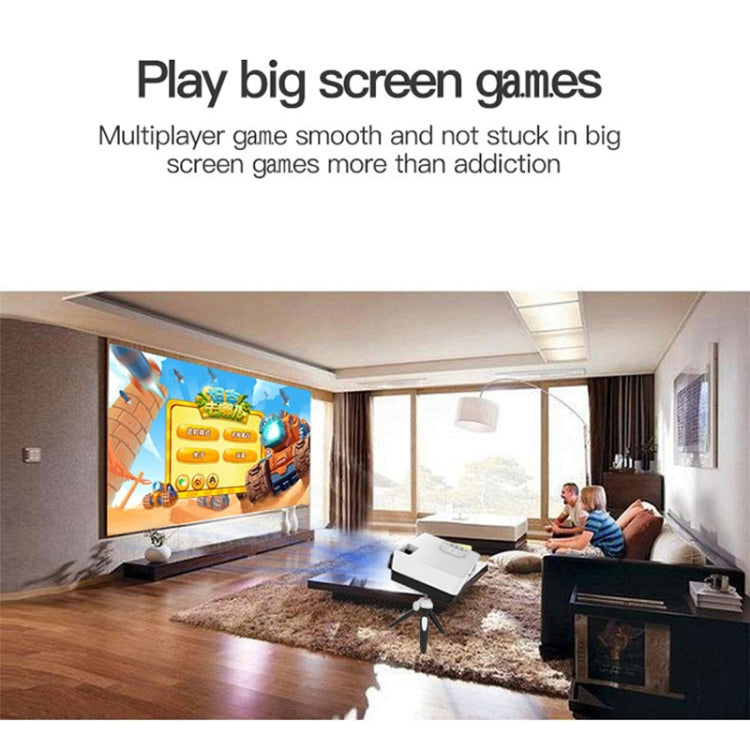 J15 1920 x 1080P HD Household Mini LED Projector with Tripod Mount Support AV / HDMI x 1 / USB x1 / TF x 1, Plug Type:UK Plug(Blue White) - Mini Projector by buy2fix | Online Shopping UK | buy2fix