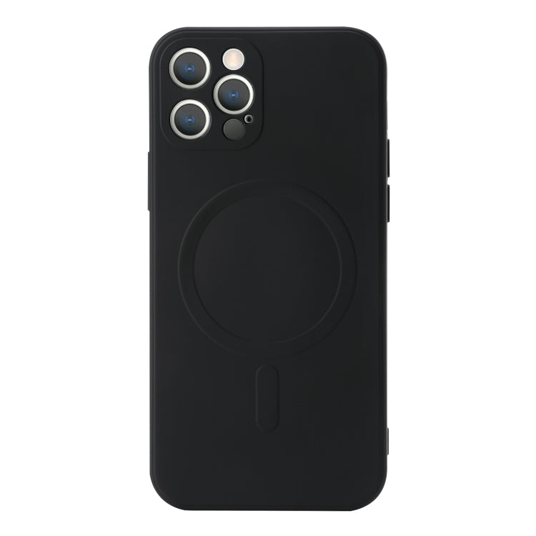 For iPhone 12 Pro Liquid Silicone Full Coverage Shockproof Magsafe Case(Black) - iPhone 12 / 12 Pro Cases by buy2fix | Online Shopping UK | buy2fix