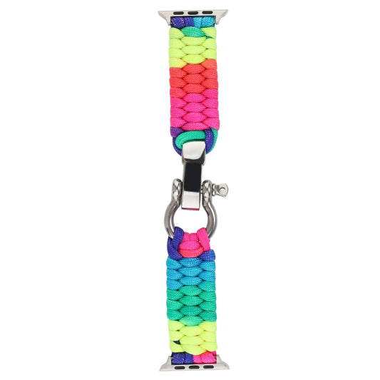Umbrella Cord Rainbow Watch Band For Apple Watch Ultra 49mm&Watch Ultra 2 49mm / Series 9&8&7 45mm / SE 3&SE 2&6&SE&5&4 44mm / 3&2&1 42mm(D) by buy2fix