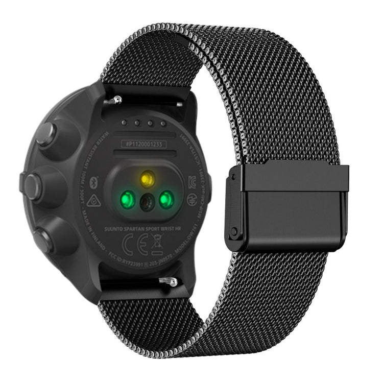For Suunto 9 Milanese Nice Buckle Replacement Wrist Strap Watchband(Black) - by buy2fix | Online Shopping UK | buy2fix