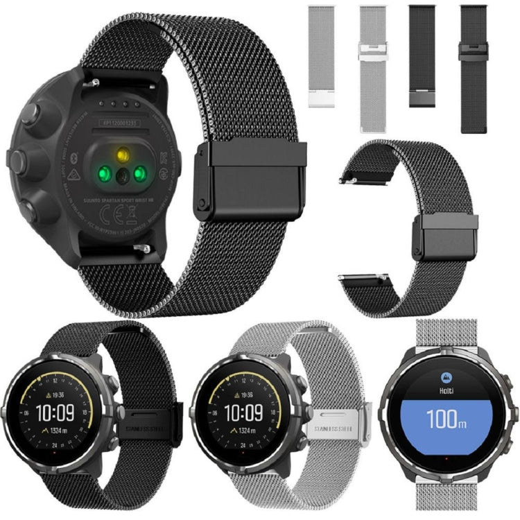 For Suunto 9 Milanese Nice Buckle Replacement Wrist Strap Watchband(Black) - by buy2fix | Online Shopping UK | buy2fix