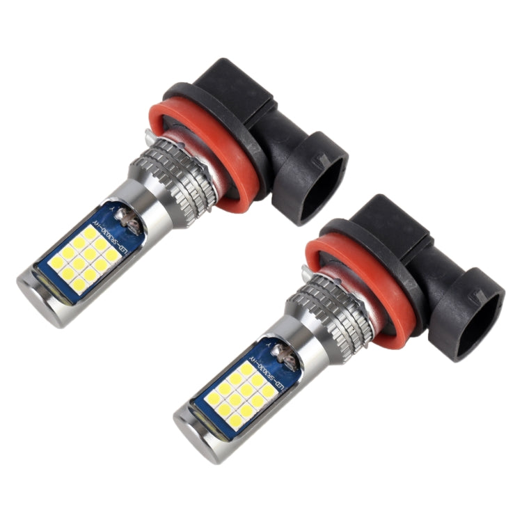 H11 / H8 2 PCS DC12-24V / 8.6W Car Fog Lights with 24LEDs SMD-3030 & Constant Current, Bag Packagin(White Light) - Fog / Driving Lights by buy2fix | Online Shopping UK | buy2fix