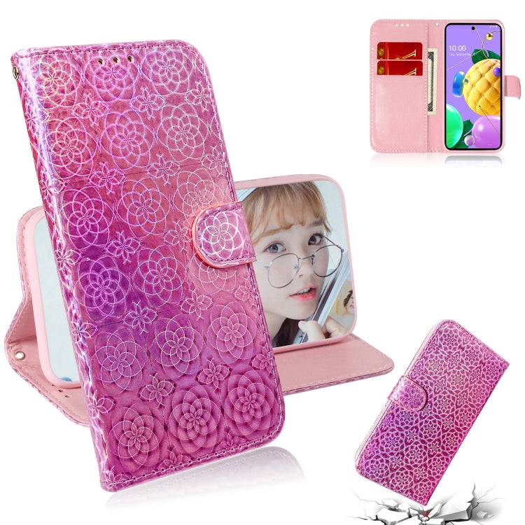 For LG K62 / K52 / Q52 Solid Color Colorful Magnetic Buckle Horizontal Flip PU Leather Case with Holder & Card Slots & Wallet & Lanyard(Pink) - LG Cases by buy2fix | Online Shopping UK | buy2fix