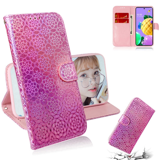 For LG K62 / K52 / Q52 Solid Color Colorful Magnetic Buckle Horizontal Flip PU Leather Case with Holder & Card Slots & Wallet & Lanyard(Pink) - LG Cases by buy2fix | Online Shopping UK | buy2fix