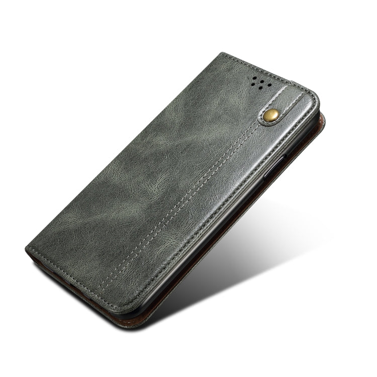 For iPhone XS Max Simple Wax Crazy Horse Texture Horizontal Flip Leather Case with Card Slots & Wallet(Dark Green) - More iPhone Cases by buy2fix | Online Shopping UK | buy2fix