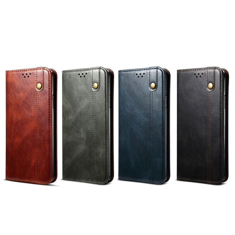 For iPhone XS Max Simple Wax Crazy Horse Texture Horizontal Flip Leather Case with Card Slots & Wallet(Dark Green) - More iPhone Cases by buy2fix | Online Shopping UK | buy2fix