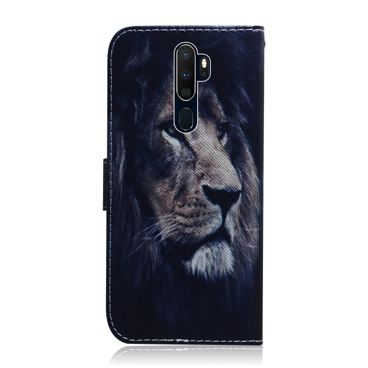 For OPPO A11x / A11 / A5 (2020) / A9 (2020) Coloured Drawing Horizontal Flip Leather Case, with Holder & Card Slots & Wallet(Lion) - OPPO Cases by buy2fix | Online Shopping UK | buy2fix