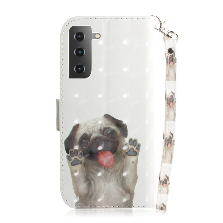 For Samsung Galaxy S21 5G 3D Colored Drawing Horizontal Flip Leather Case with Holder & Card Slots & Wallet & Lanyard(Pug) - Galaxy S21 5G Cases by buy2fix | Online Shopping UK | buy2fix