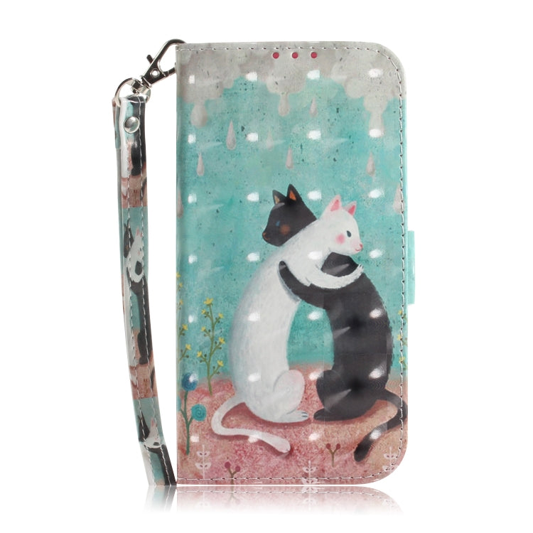 For Samsung Galaxy S21 5G 3D Colored Drawing Horizontal Flip Leather Case with Holder & Card Slots & Wallet & Lanyard(Black White Cat) - Galaxy S21 5G Cases by buy2fix | Online Shopping UK | buy2fix