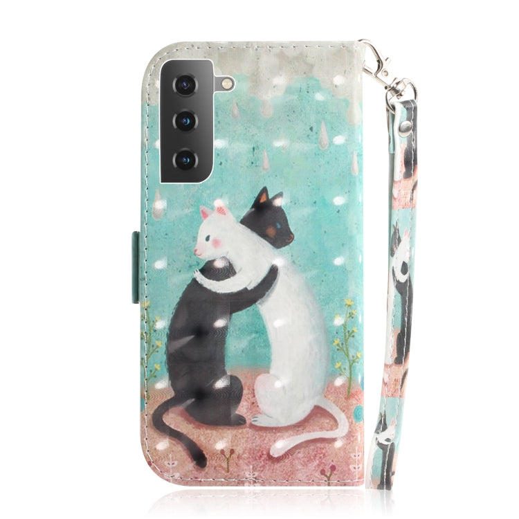 For Samsung Galaxy S21 5G 3D Colored Drawing Horizontal Flip Leather Case with Holder & Card Slots & Wallet & Lanyard(Black White Cat) - Galaxy S21 5G Cases by buy2fix | Online Shopping UK | buy2fix