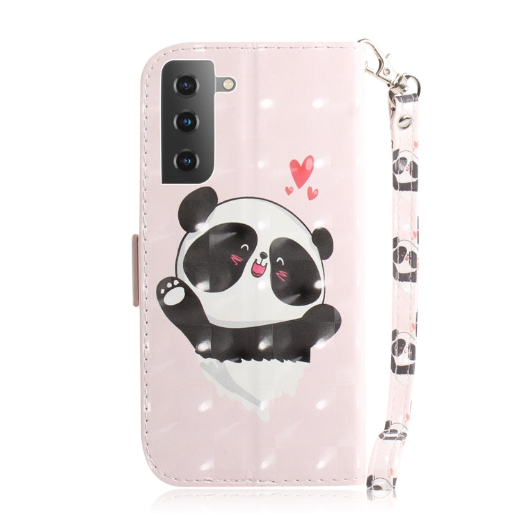 For Samsung Galaxy S21 5G 3D Colored Drawing Horizontal Flip Leather Case with Holder & Card Slots & Wallet & Lanyard(Heart Panda) - Galaxy S21 5G Cases by buy2fix | Online Shopping UK | buy2fix