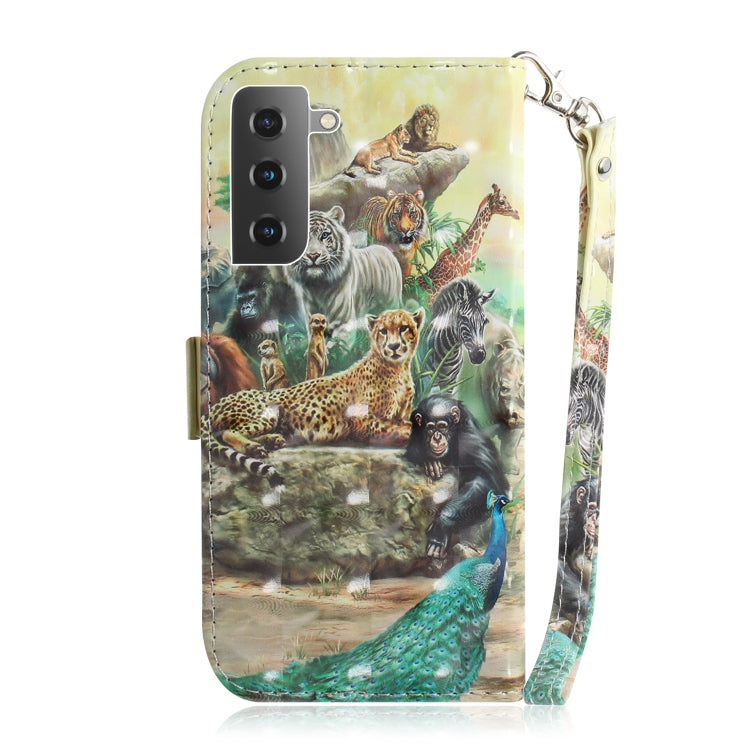 For Samsung Galaxy S21 5G 3D Colored Drawing Horizontal Flip Leather Case with Holder & Card Slots & Wallet & Lanyard(Zoo) - Galaxy S21 5G Cases by buy2fix | Online Shopping UK | buy2fix