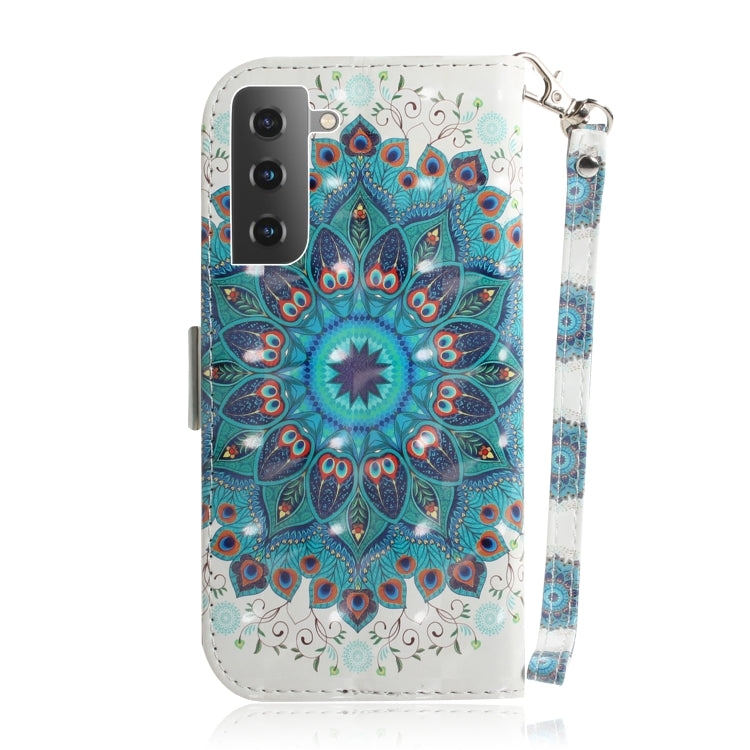 For Samsung Galaxy S21 5G 3D Colored Drawing Horizontal Flip Leather Case with Holder & Card Slots & Wallet & Lanyard(Peacock Wreath) - Galaxy S21 5G Cases by buy2fix | Online Shopping UK | buy2fix
