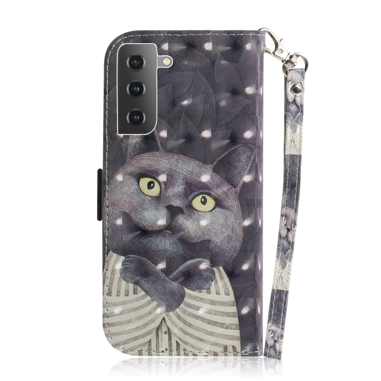For Samsung Galaxy S21 5G 3D Colored Drawing Horizontal Flip Leather Case with Holder & Card Slots & Wallet & Lanyard(Hug Cat) - Galaxy S21 5G Cases by buy2fix | Online Shopping UK | buy2fix