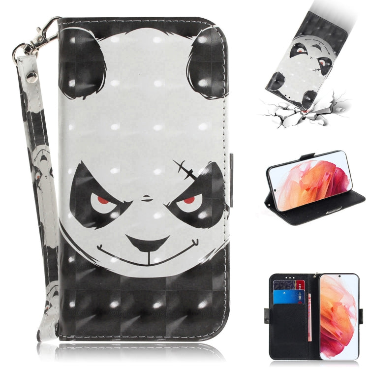 For Samsung Galaxy S21 5G 3D Colored Drawing Horizontal Flip Leather Case with Holder & Card Slots & Wallet & Lanyard(Angry Bear) - Galaxy S21 5G Cases by buy2fix | Online Shopping UK | buy2fix