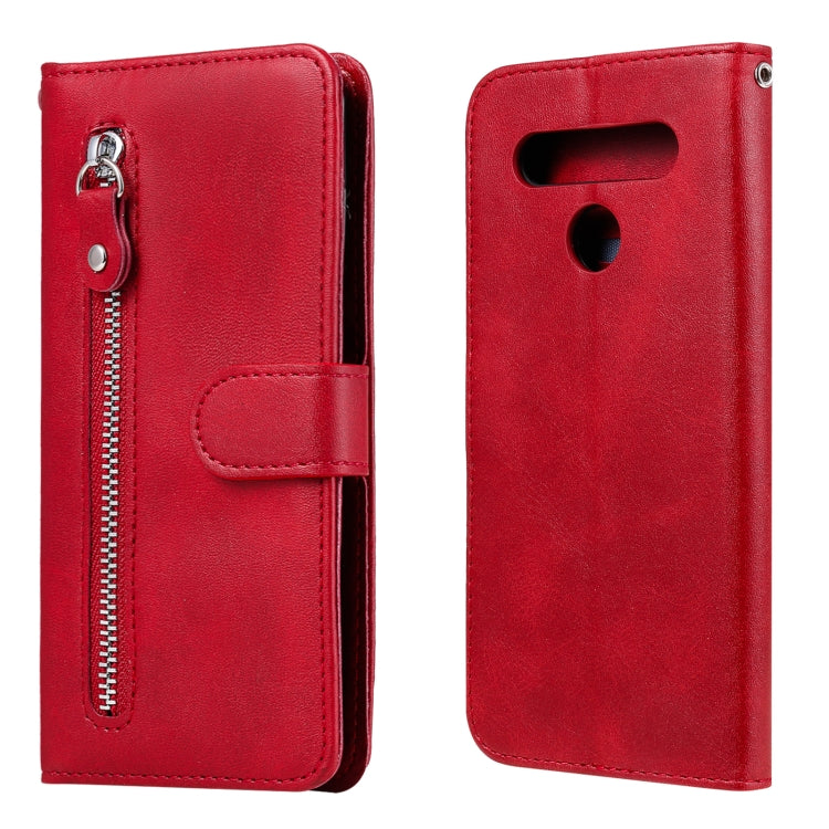 For LG K41S / K51S Fashion Calf Texture Zipper Horizontal Flip Leather Case with Holder & Card Slots & Wallet(Red) - LG Cases by buy2fix | Online Shopping UK | buy2fix