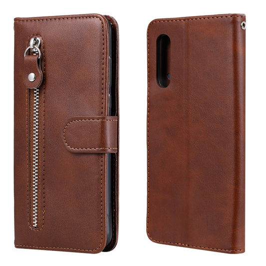 For LG Velvet Fashion Calf Texture Zipper Horizontal Flip Leather Case with Holder & Card Slots & Wallet(Brown) - LG Cases by buy2fix | Online Shopping UK | buy2fix