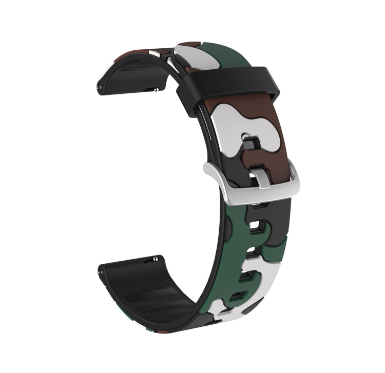 20mm For Samsung Galaxy Watch 3 41mm Camouflage Silicone Watch Band with Silver Buckle(3) - Watch Bands by buy2fix | Online Shopping UK | buy2fix