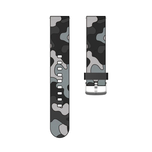 20mm For Samsung Galaxy Watch Active2 44mm / Watch Active2 40mm / Watch Active Camouflage Silicone Watch Band with Silver Buckle(5) by buy2fix