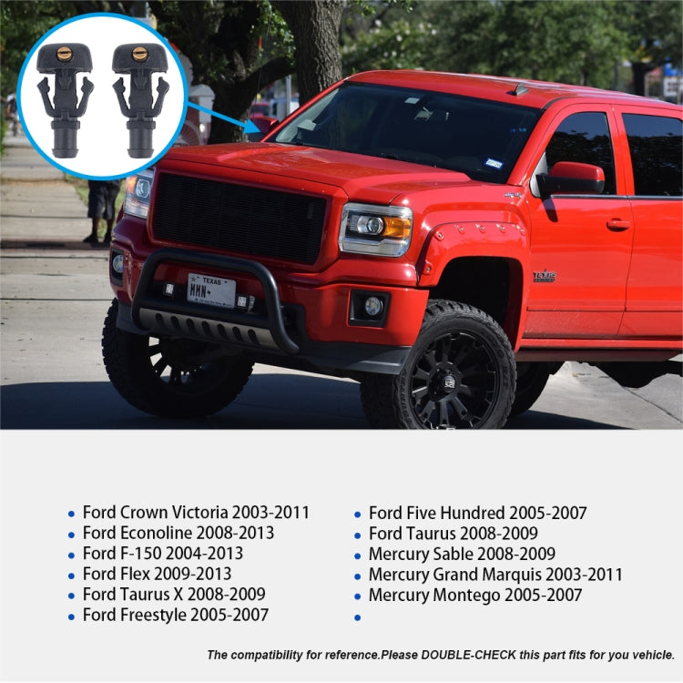 2 PCS Front Windshield Washer Wiper Jet Water Spray Nozzle + Hose Connector Set 3W7Z17603AA for Ford F-150 by buy2fix