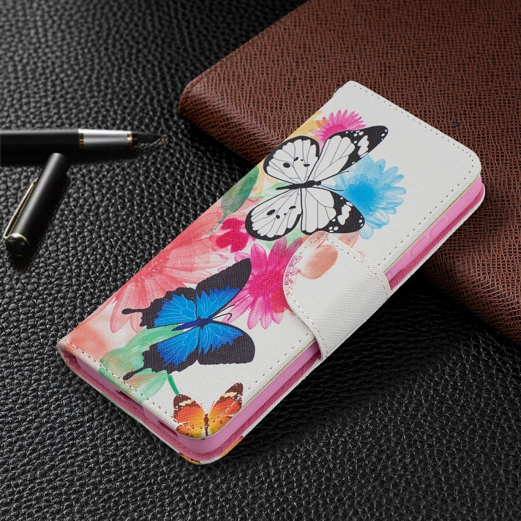 For Samsung Galaxy S21 5G Colored Drawing Pattern Horizontal Flip Leather Case with Holder & Card Slots & Wallet(Butterfly) - Galaxy S21 5G Cases by buy2fix | Online Shopping UK | buy2fix