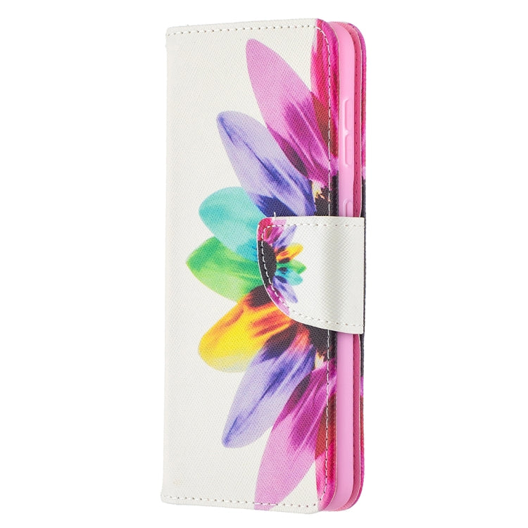 For Samsung Galaxy S21 5G Colored Drawing Pattern Horizontal Flip Leather Case with Holder & Card Slots & Wallet(Sun Flower) - Galaxy S21 5G Cases by buy2fix | Online Shopping UK | buy2fix
