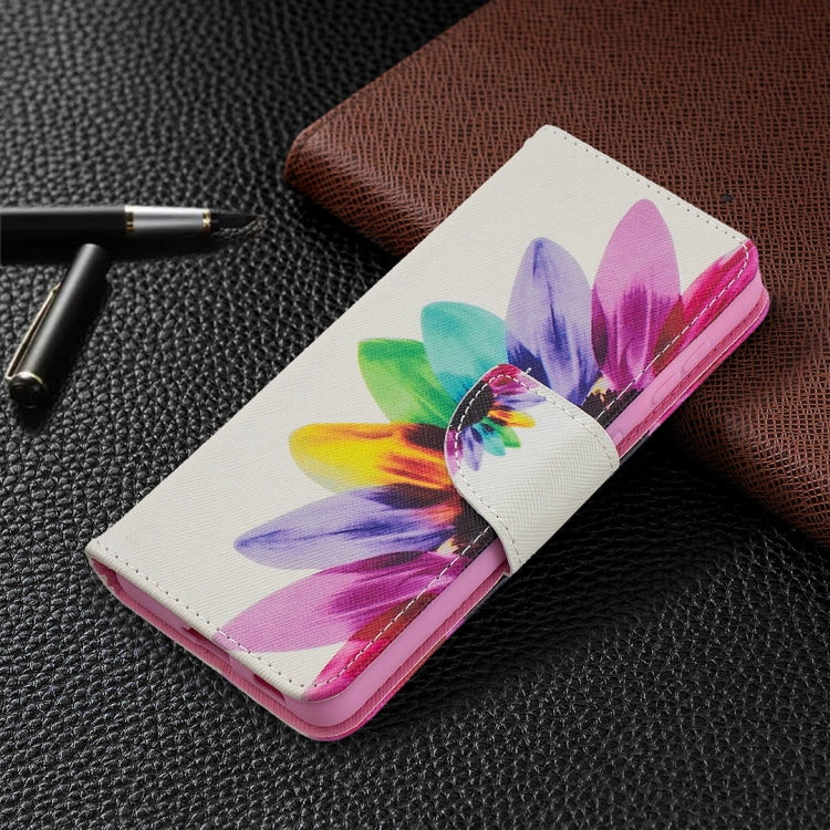 For Samsung Galaxy S21 5G Colored Drawing Pattern Horizontal Flip Leather Case with Holder & Card Slots & Wallet(Sun Flower) - Galaxy S21 5G Cases by buy2fix | Online Shopping UK | buy2fix