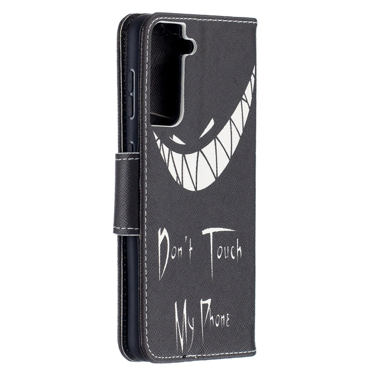 For Samsung Galaxy S21 5G Colored Drawing Pattern Horizontal Flip Leather Case with Holder & Card Slots & Wallet(Smirk) - Galaxy S21 5G Cases by buy2fix | Online Shopping UK | buy2fix