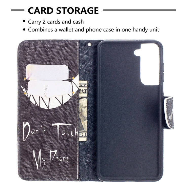 For Samsung Galaxy S21 5G Colored Drawing Pattern Horizontal Flip Leather Case with Holder & Card Slots & Wallet(Smirk) - Galaxy S21 5G Cases by buy2fix | Online Shopping UK | buy2fix