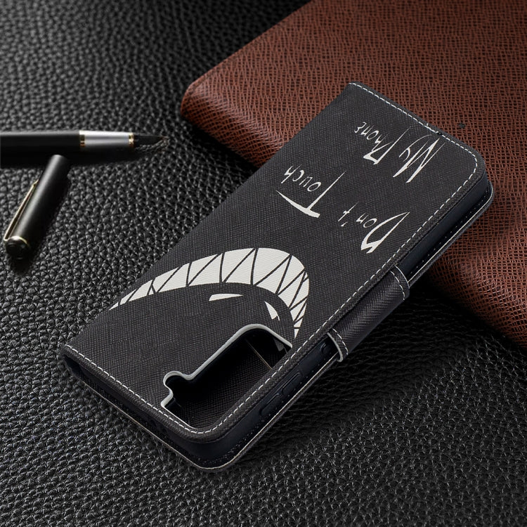 For Samsung Galaxy S21 5G Colored Drawing Pattern Horizontal Flip Leather Case with Holder & Card Slots & Wallet(Smirk) - Galaxy S21 5G Cases by buy2fix | Online Shopping UK | buy2fix