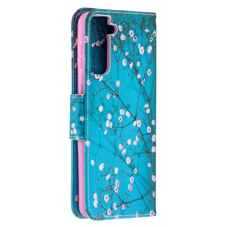 For Samsung Galaxy S21+ 5G Colored Drawing Pattern Horizontal Flip Leather Case with Holder & Card Slots & Wallet(Plum Blossom) - Galaxy S21+ 5G Cases by buy2fix | Online Shopping UK | buy2fix