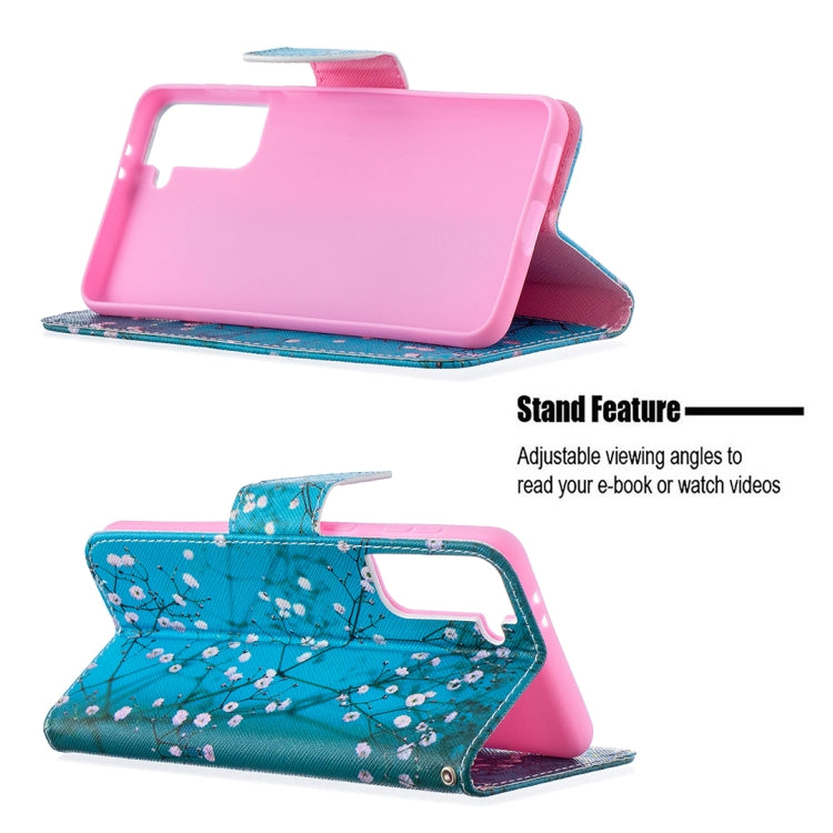 For Samsung Galaxy S21+ 5G Colored Drawing Pattern Horizontal Flip Leather Case with Holder & Card Slots & Wallet(Plum Blossom) - Galaxy S21+ 5G Cases by buy2fix | Online Shopping UK | buy2fix