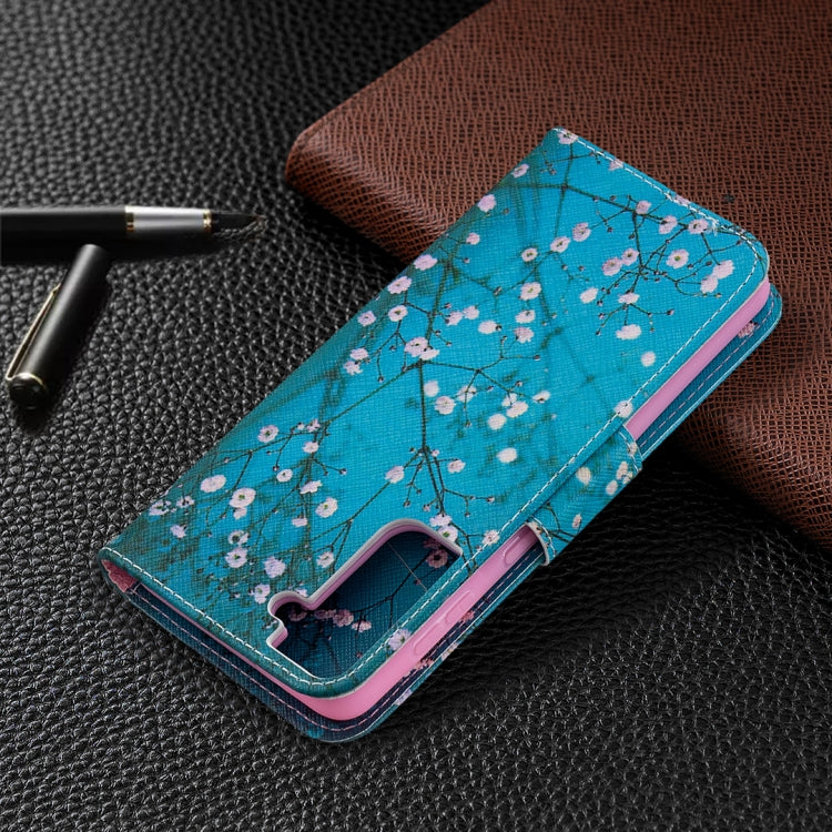 For Samsung Galaxy S21+ 5G Colored Drawing Pattern Horizontal Flip Leather Case with Holder & Card Slots & Wallet(Plum Blossom) - Galaxy S21+ 5G Cases by buy2fix | Online Shopping UK | buy2fix
