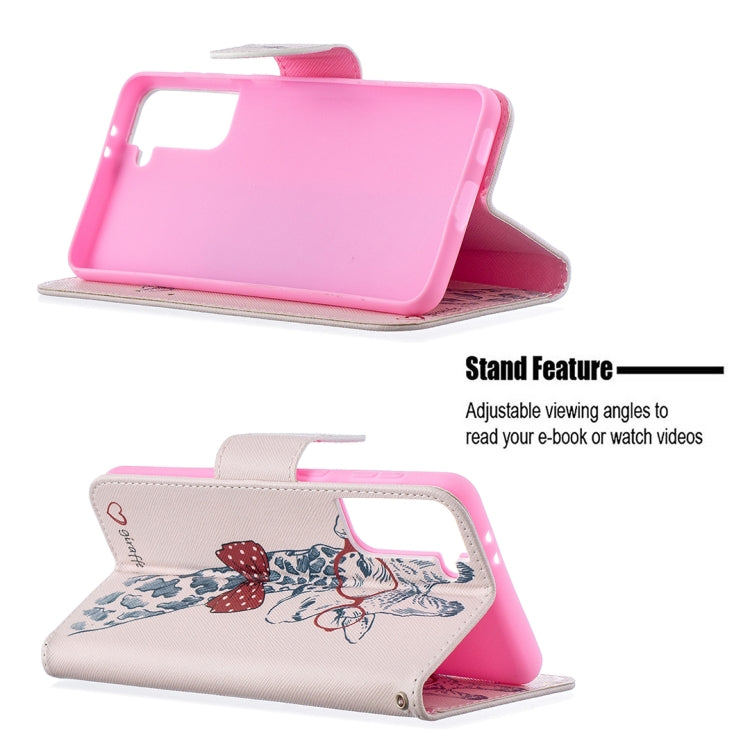 For Samsung Galaxy S21+ 5G Colored Drawing Pattern Horizontal Flip Leather Case with Holder & Card Slots & Wallet(Deer) - Galaxy S21+ 5G Cases by buy2fix | Online Shopping UK | buy2fix