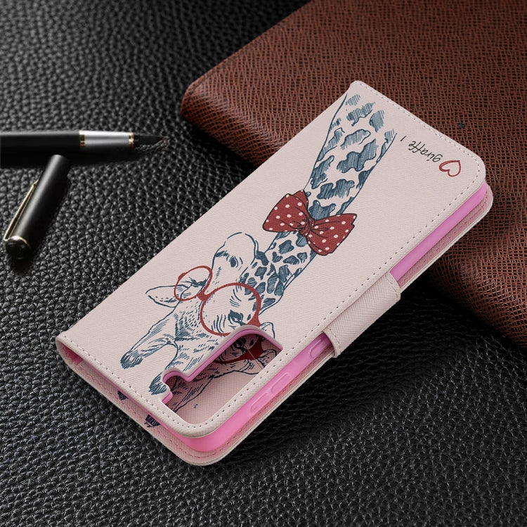 For Samsung Galaxy S21+ 5G Colored Drawing Pattern Horizontal Flip Leather Case with Holder & Card Slots & Wallet(Deer) - Galaxy S21+ 5G Cases by buy2fix | Online Shopping UK | buy2fix