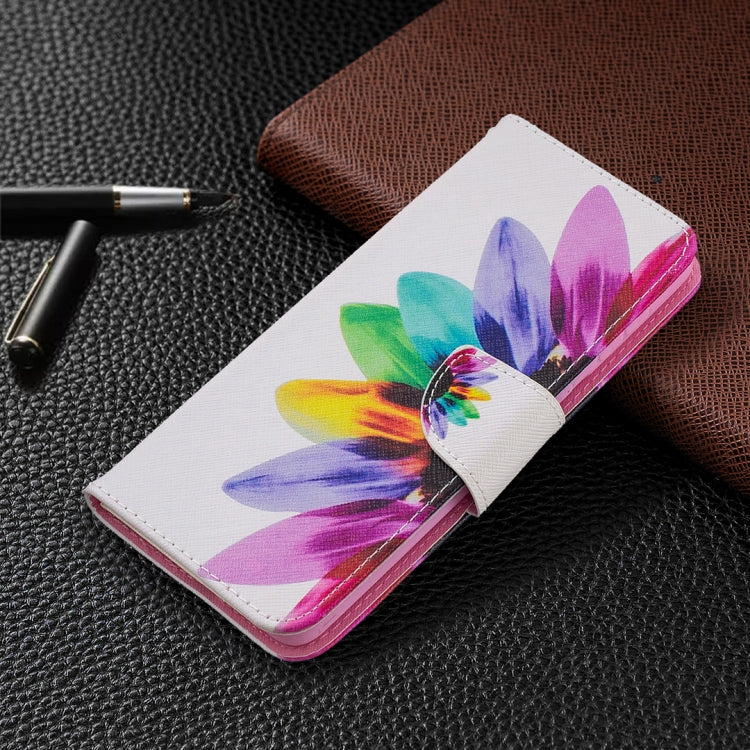 For Samsung Galaxy S21+ 5G Colored Drawing Pattern Horizontal Flip Leather Case with Holder & Card Slots & Wallet(Sun Flower) - Galaxy S21+ 5G Cases by buy2fix | Online Shopping UK | buy2fix