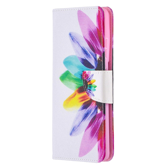 For Samsung Galaxy S21 Ultra 5G Colored Drawing Pattern Horizontal Flip Leather Case with Holder & Card Slots & Wallet(Sun Flower) by buy2fix