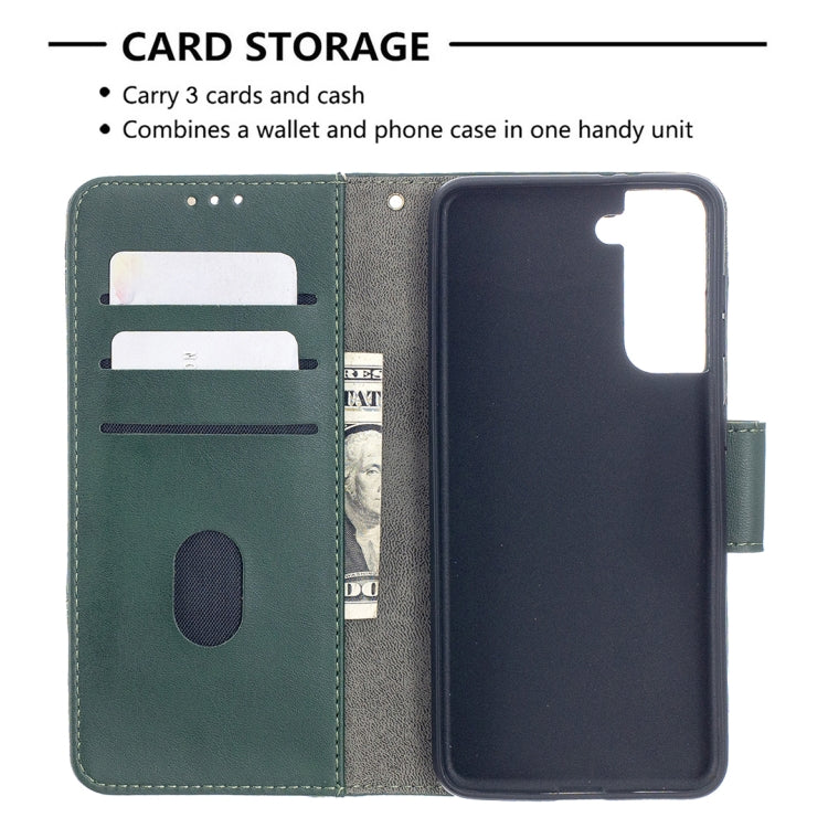 For Samsung Galaxy S21 5G Matching Color Crocodile Texture Horizontal Flip PU Leather Case with Wallet & Holder & Card Slots(Green) - Galaxy S21 5G Cases by buy2fix | Online Shopping UK | buy2fix