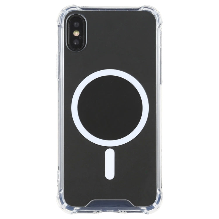 For iPhone X / XS Clear Four-corner Airbag Magnetic Shockproof Protective Magsafe Case - iPhone 11 Pro Cases by buy2fix | Online Shopping UK | buy2fix